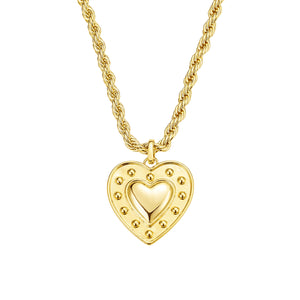 STUDDED HEART NECKLACE