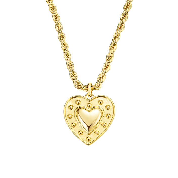 STUDDED HEART NECKLACE